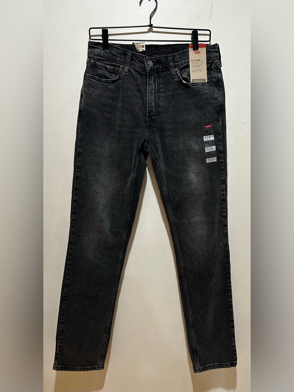 NWT Levi Strauss 511 Slim Stretch Black Jeans - Men’s Size 30 x 32